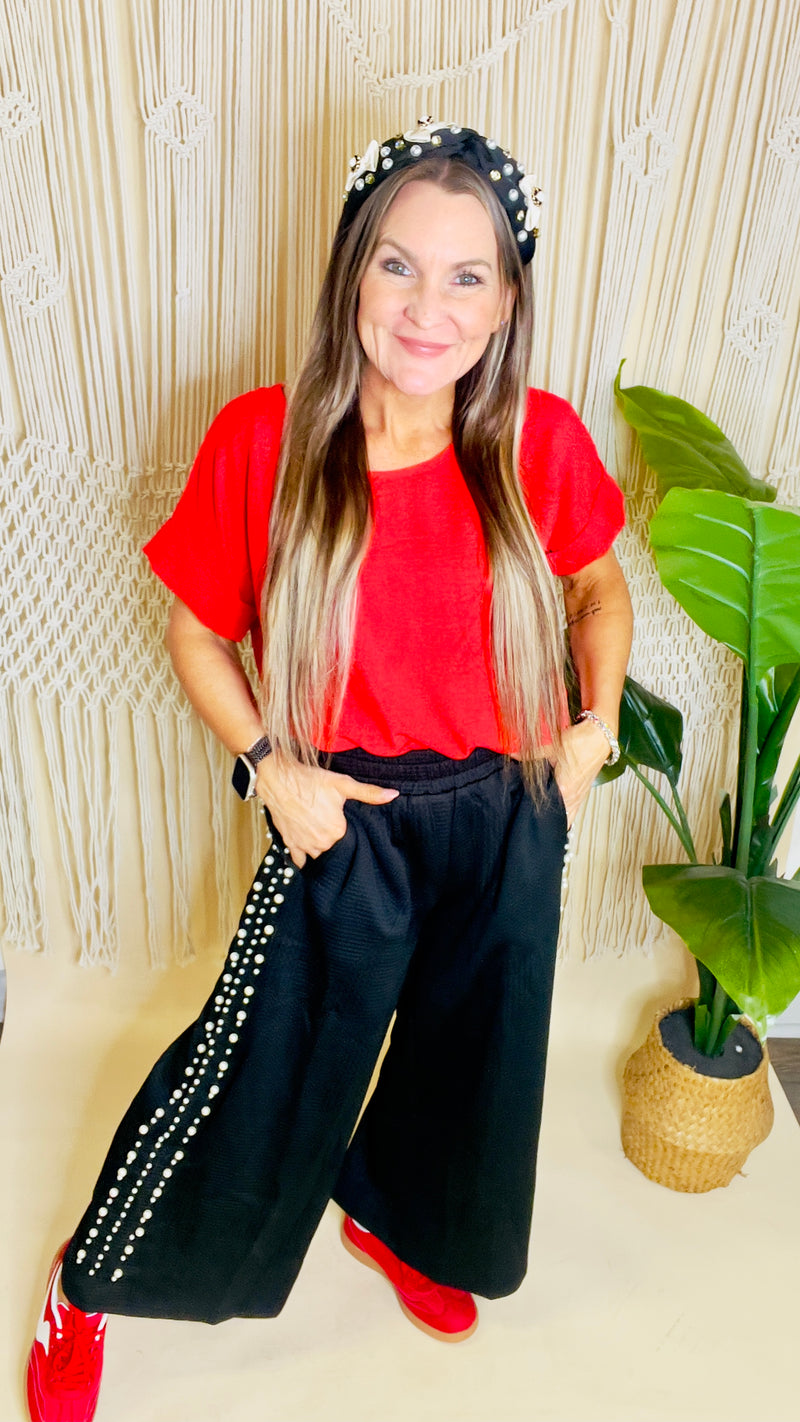 1-8793 Black Pearl Crop Pants-Crop Pants-Broken Boutique-Palestine-TX