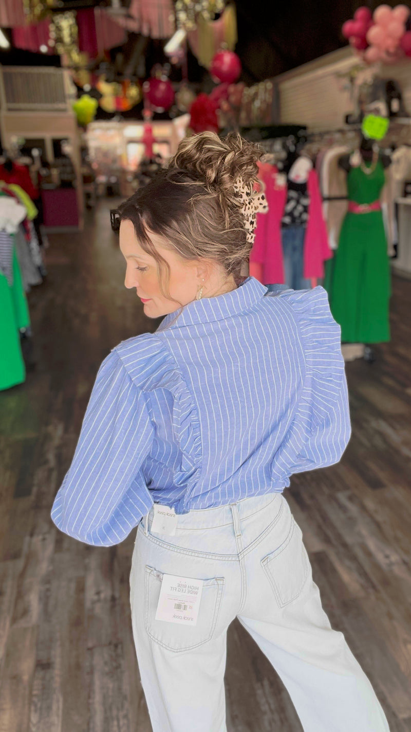 Denim Ashley Top-Blouses-Broken Boutique-Palestine-TX