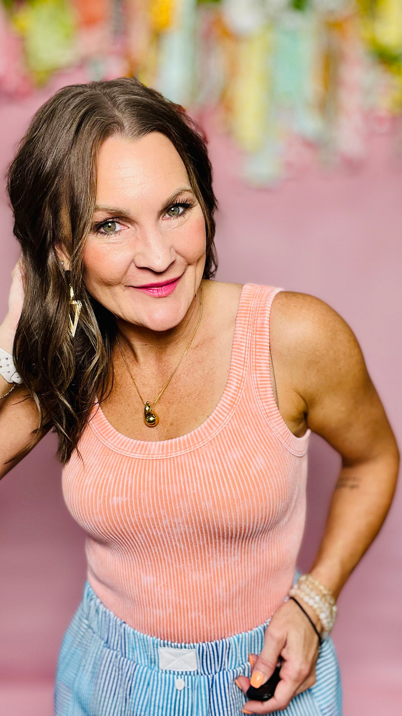 Coral Tank Top-sleeveless-Broken Boutique-Palestine-TX
