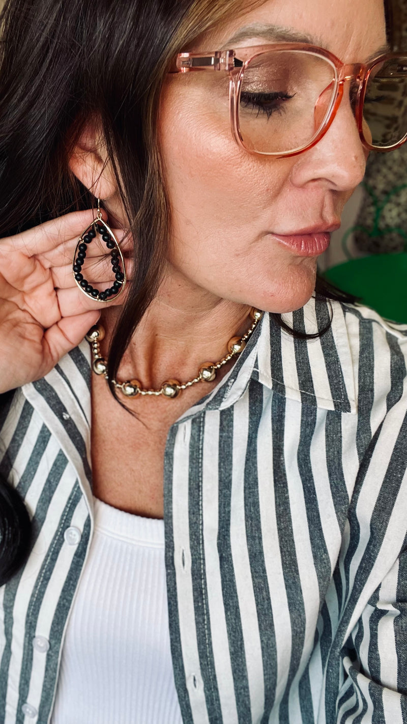 Midnight Teardrop Earrings