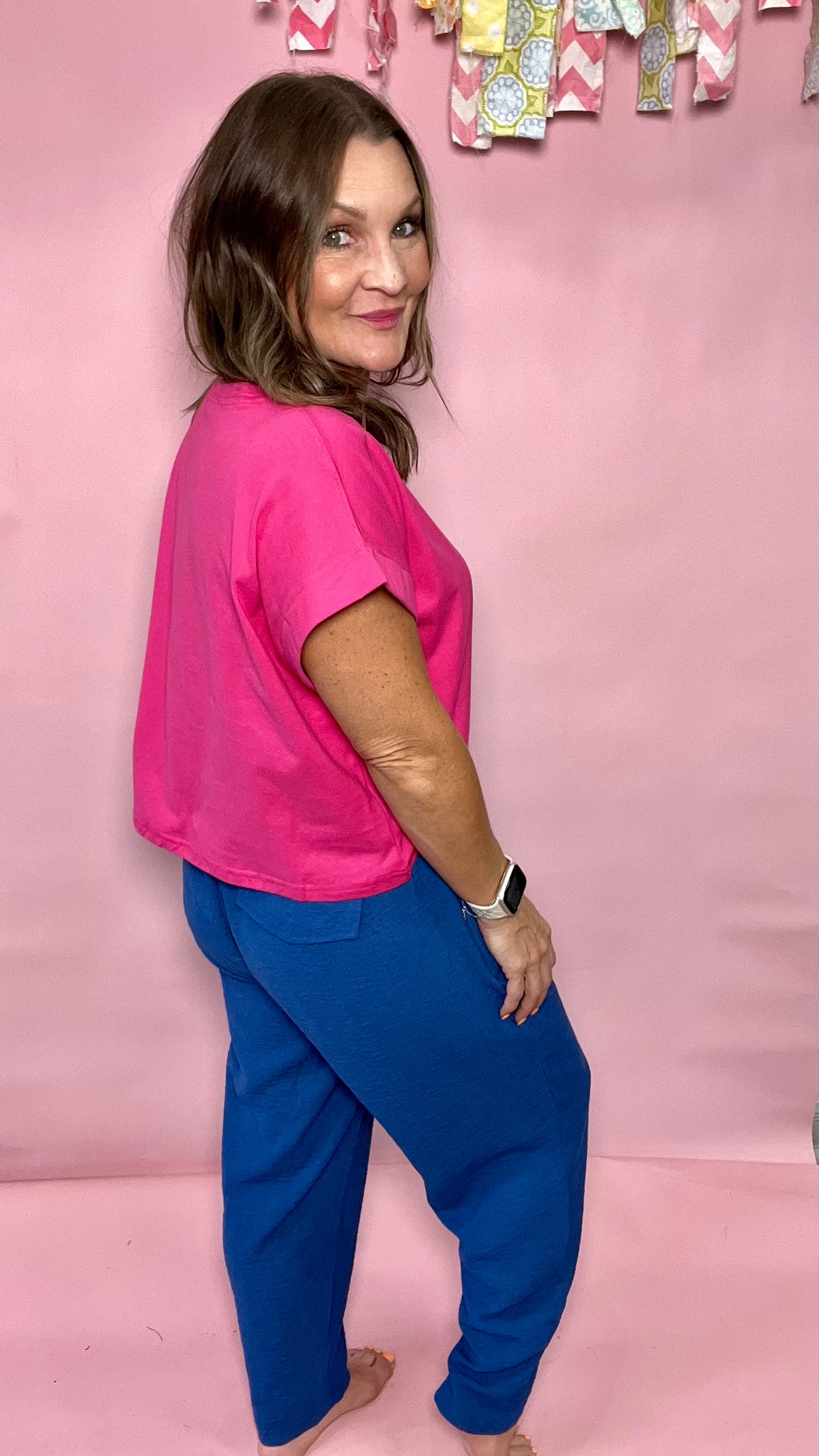 Lt Navy Renae Pant-Crop Pants-Broken Boutique-Palestine-TX