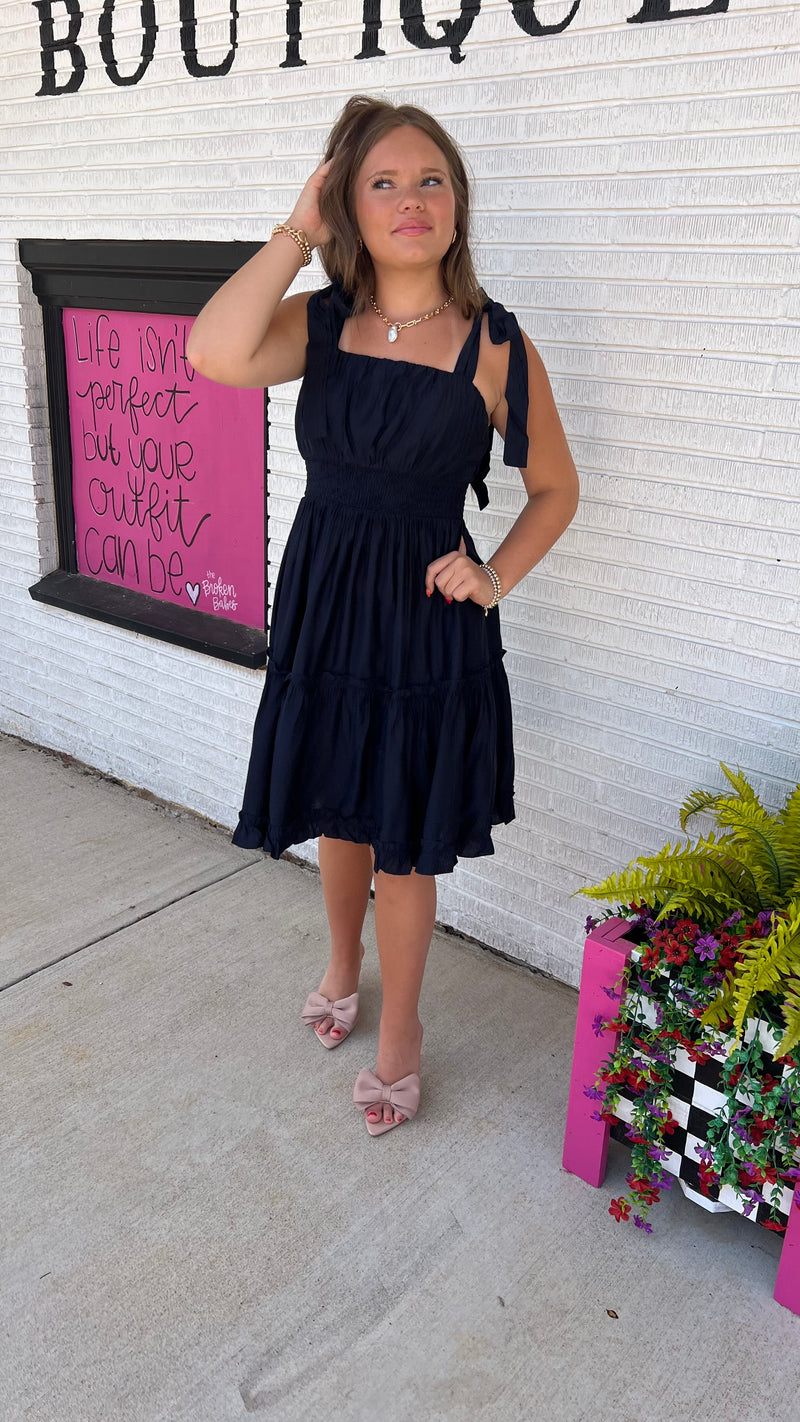 Midnight Suzan Mini Dress-Mini Dress-Broken Boutique-Palestine-TX