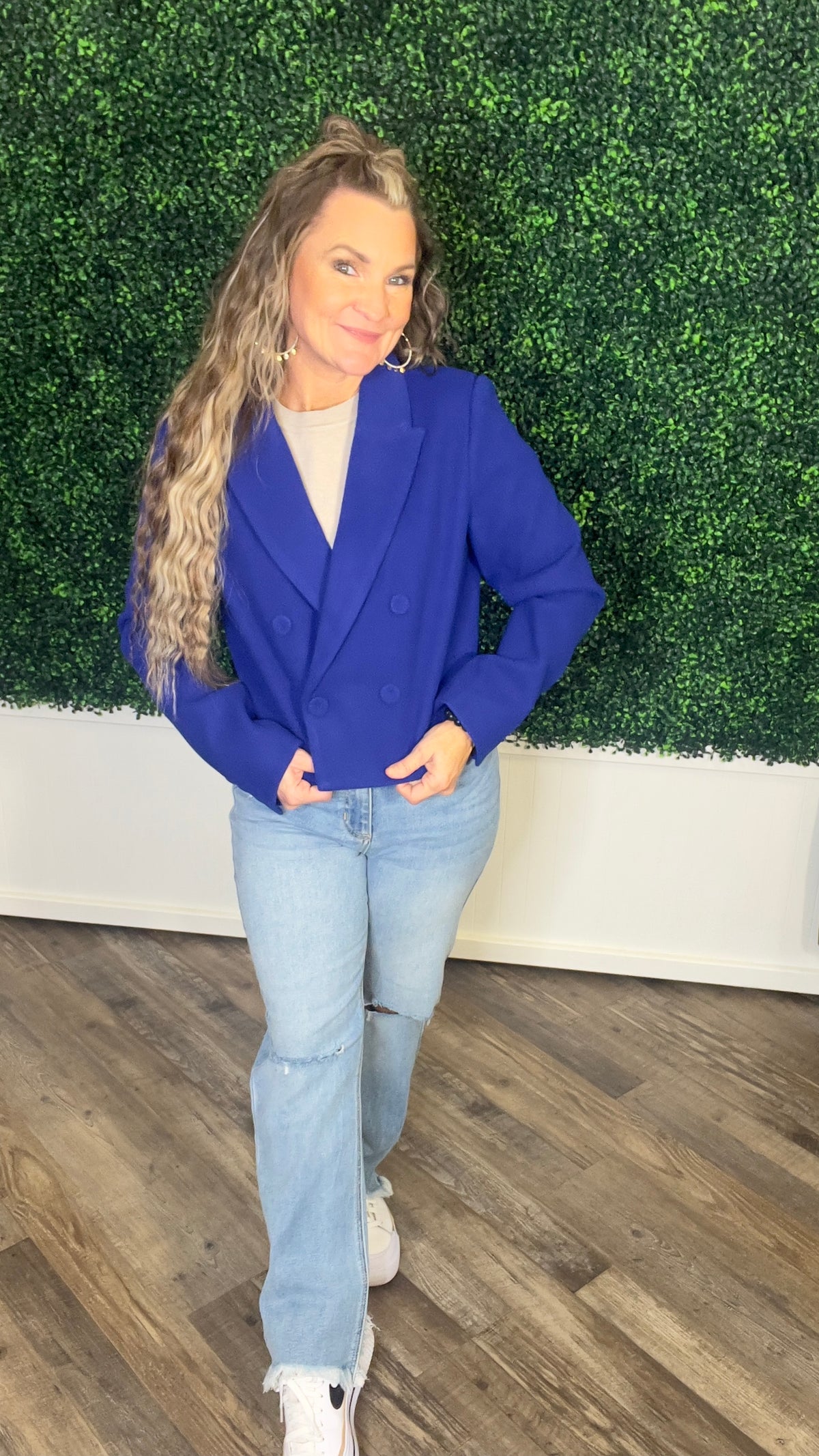 9-6137 Royal Blue Elaina Blazer-Blazer-Broken Boutique-Palestine-TX