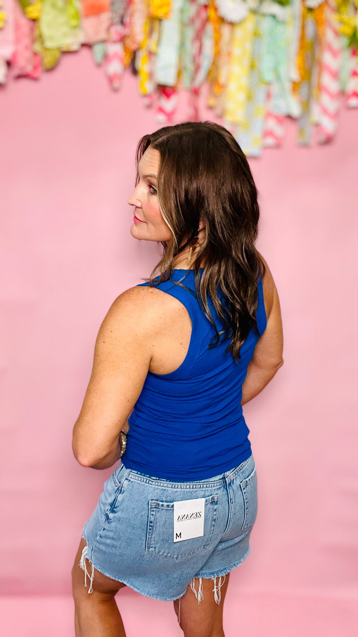 Classic Blue Stephanie Tank Top-sleeveless-Broken Boutique-Palestine-TX