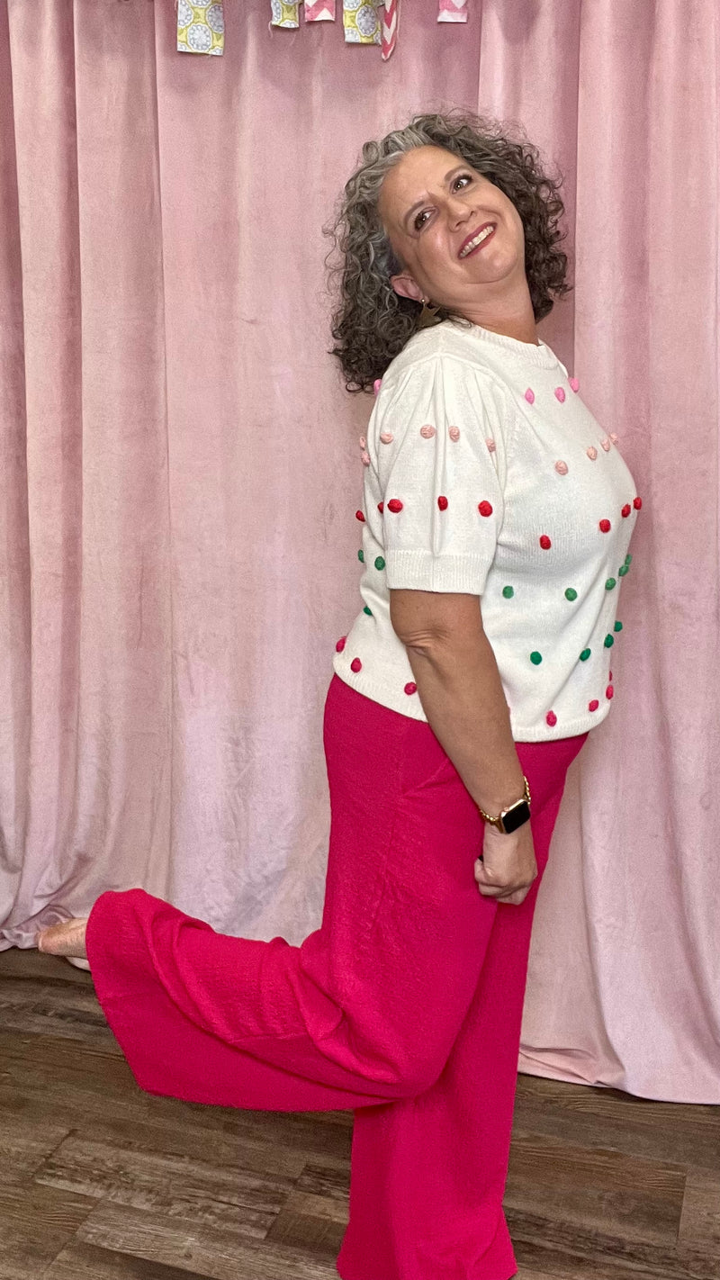 Coastal Chic Pink Trouser Bottoms-Bottoms-Broken Boutique-Palestine-TX