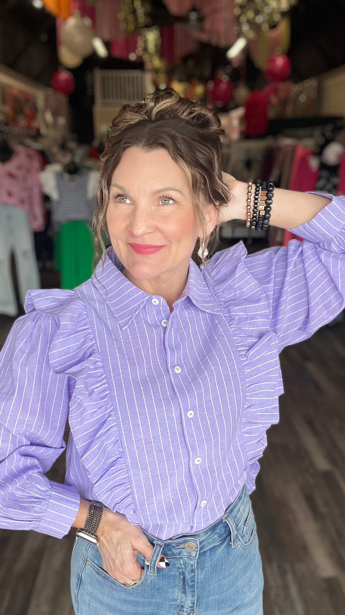 Lavender Ashley Top-Blouses-Broken Boutique-Palestine-TX