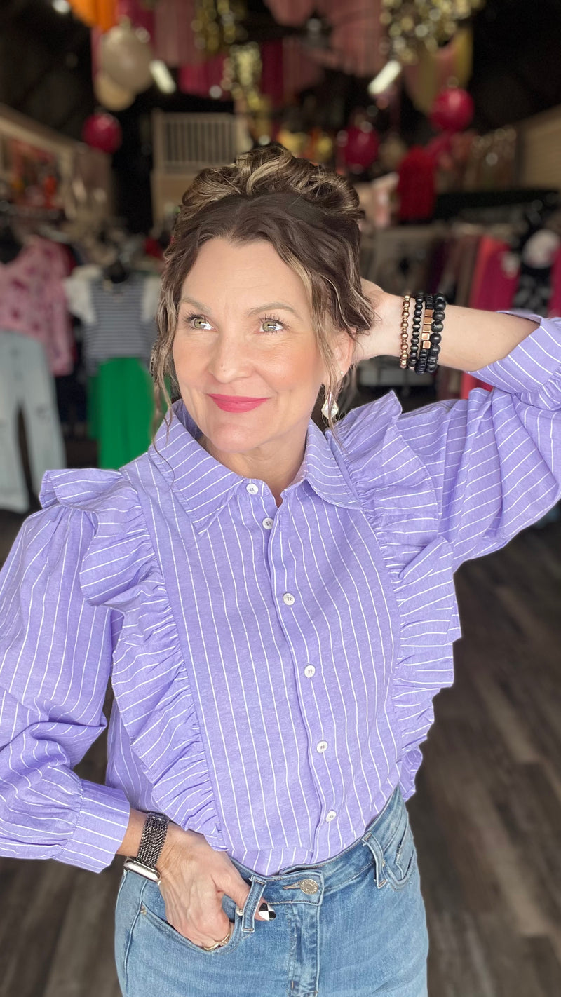 Lavender Ashley Top-Blouses-Broken Boutique-Palestine-TX