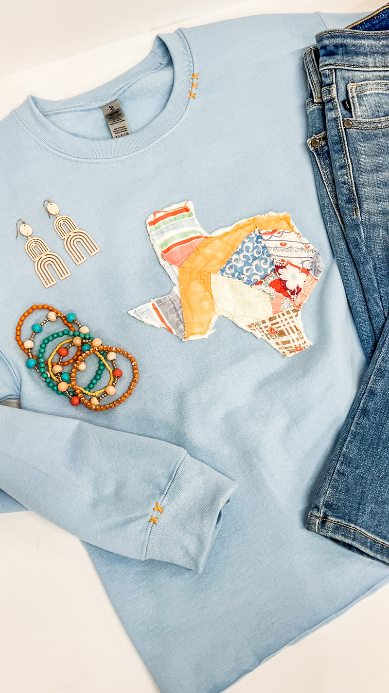 2-Quilted Texas Sweatshirt-Sweatshirt-Broken Boutique-Palestine-TX