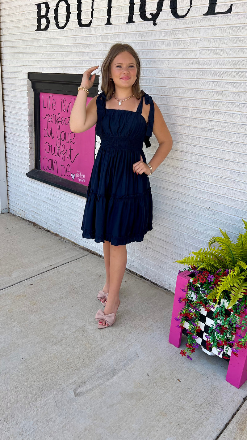 Midnight Suzan Mini Dress-Mini Dress-Broken Boutique-Palestine-TX