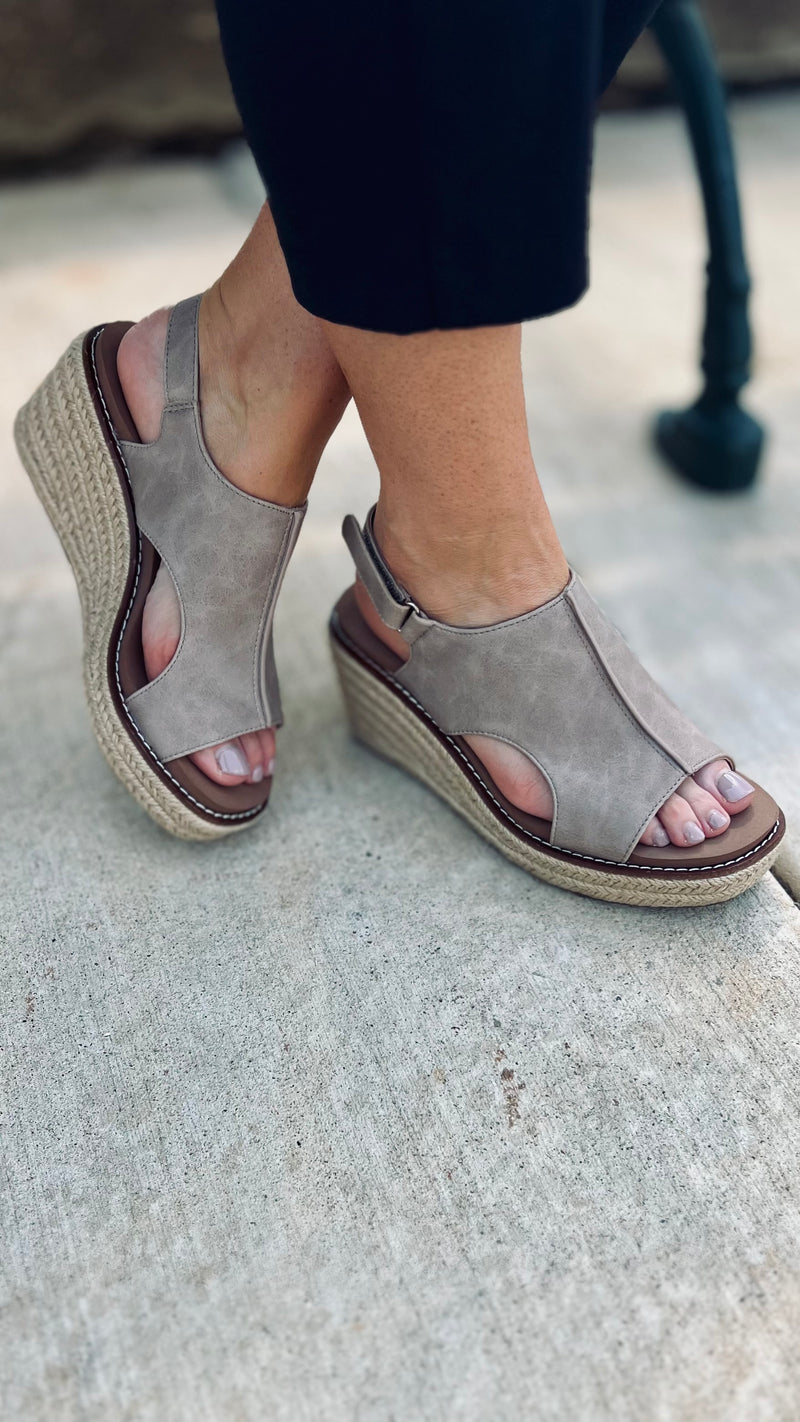 K Bye Taupe Wedges