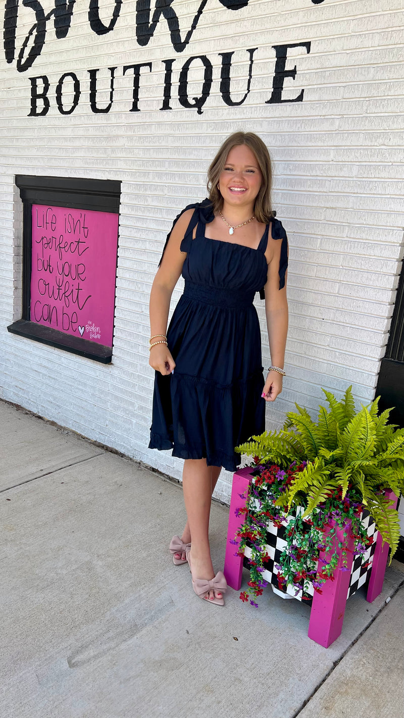 Midnight Suzan Mini Dress-Mini Dress-Broken Boutique-Palestine-TX