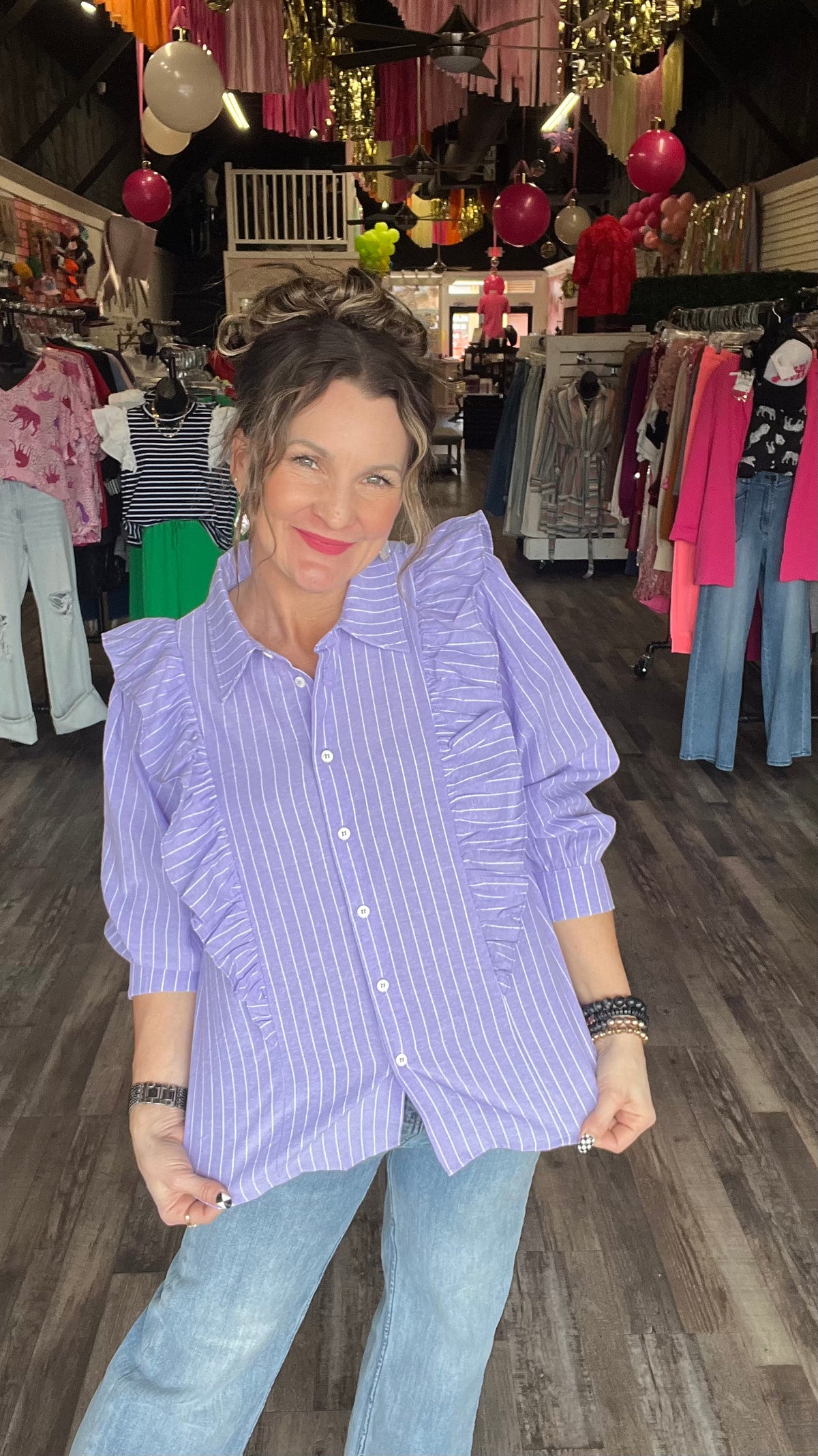 Lavender Ashley Top-Blouses-Broken Boutique-Palestine-TX