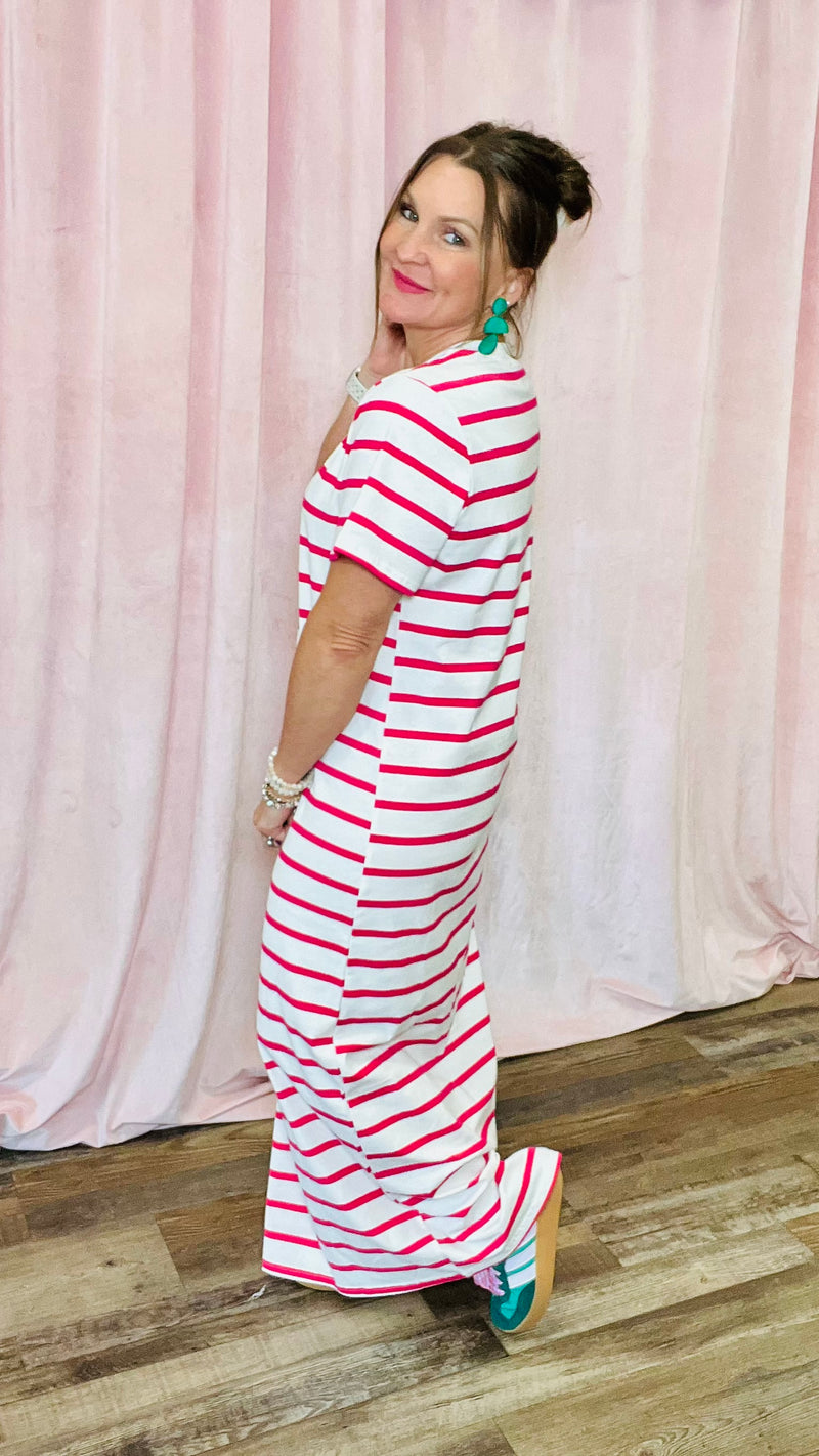Stripe Me Happy Dress-Maxi Dress-Broken Boutique-Palestine-TX