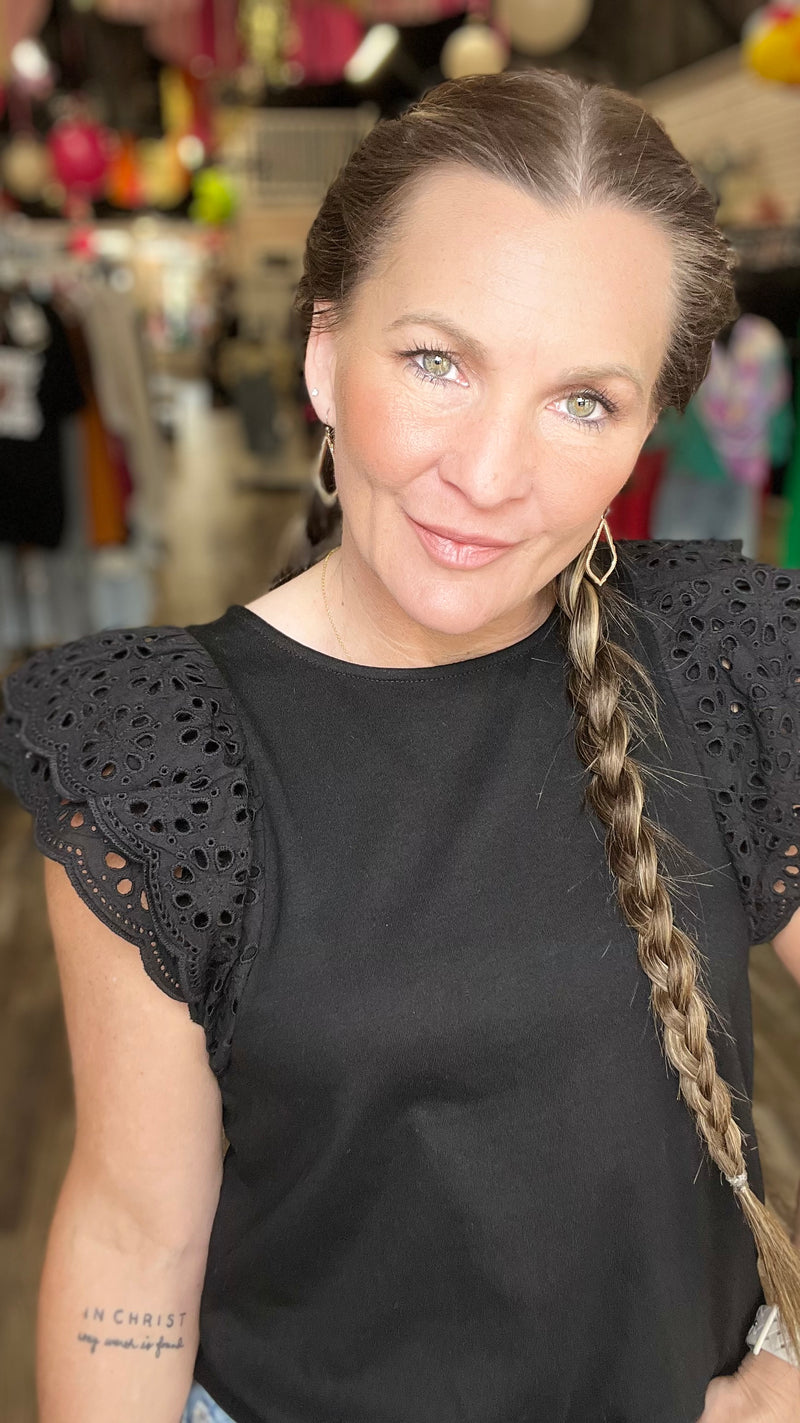 Black Lizzi Top-Blouses-Broken Boutique-Palestine-TX