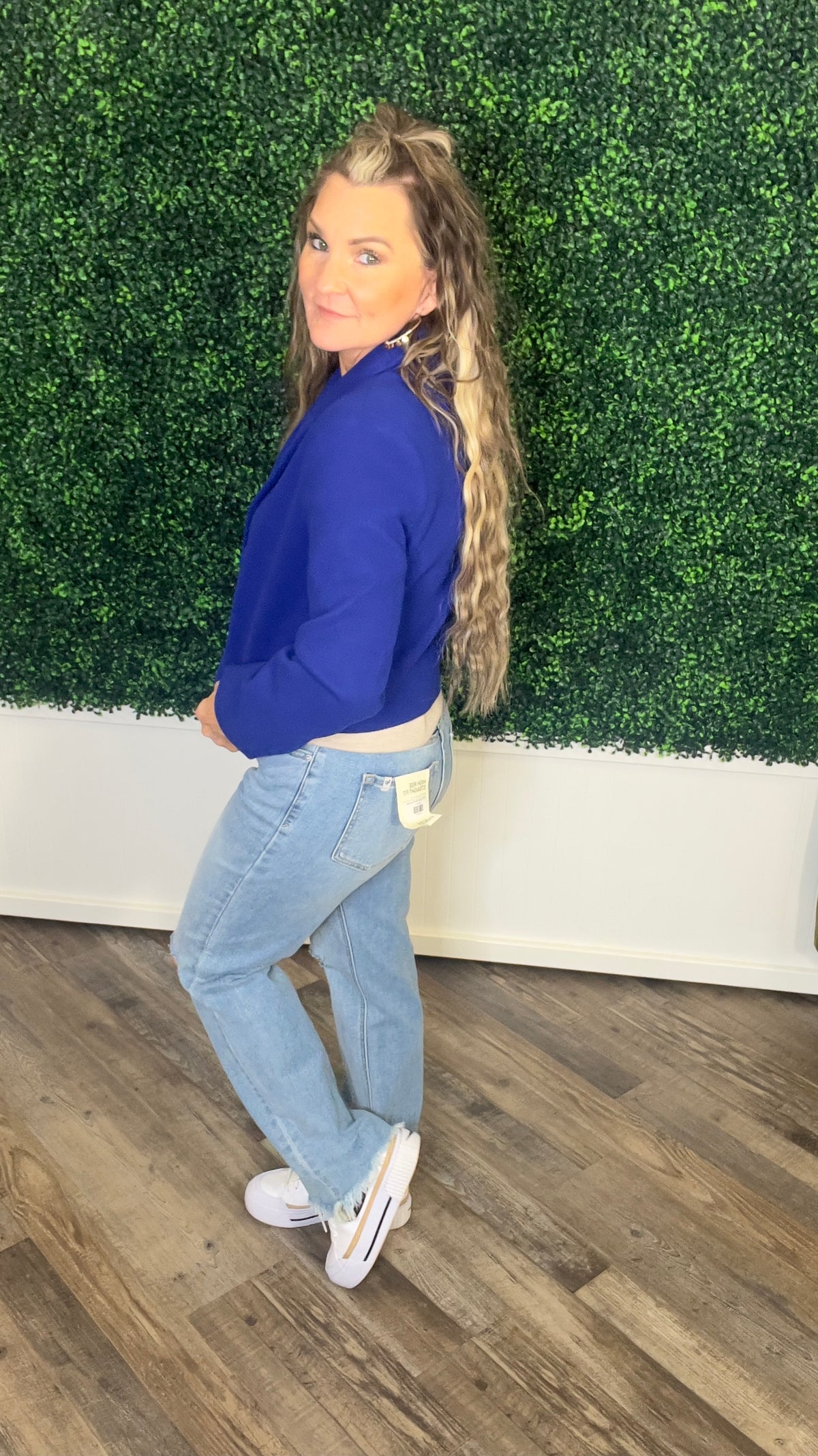 9-6137 Royal Blue Elaina Blazer-Blazer-Broken Boutique-Palestine-TX