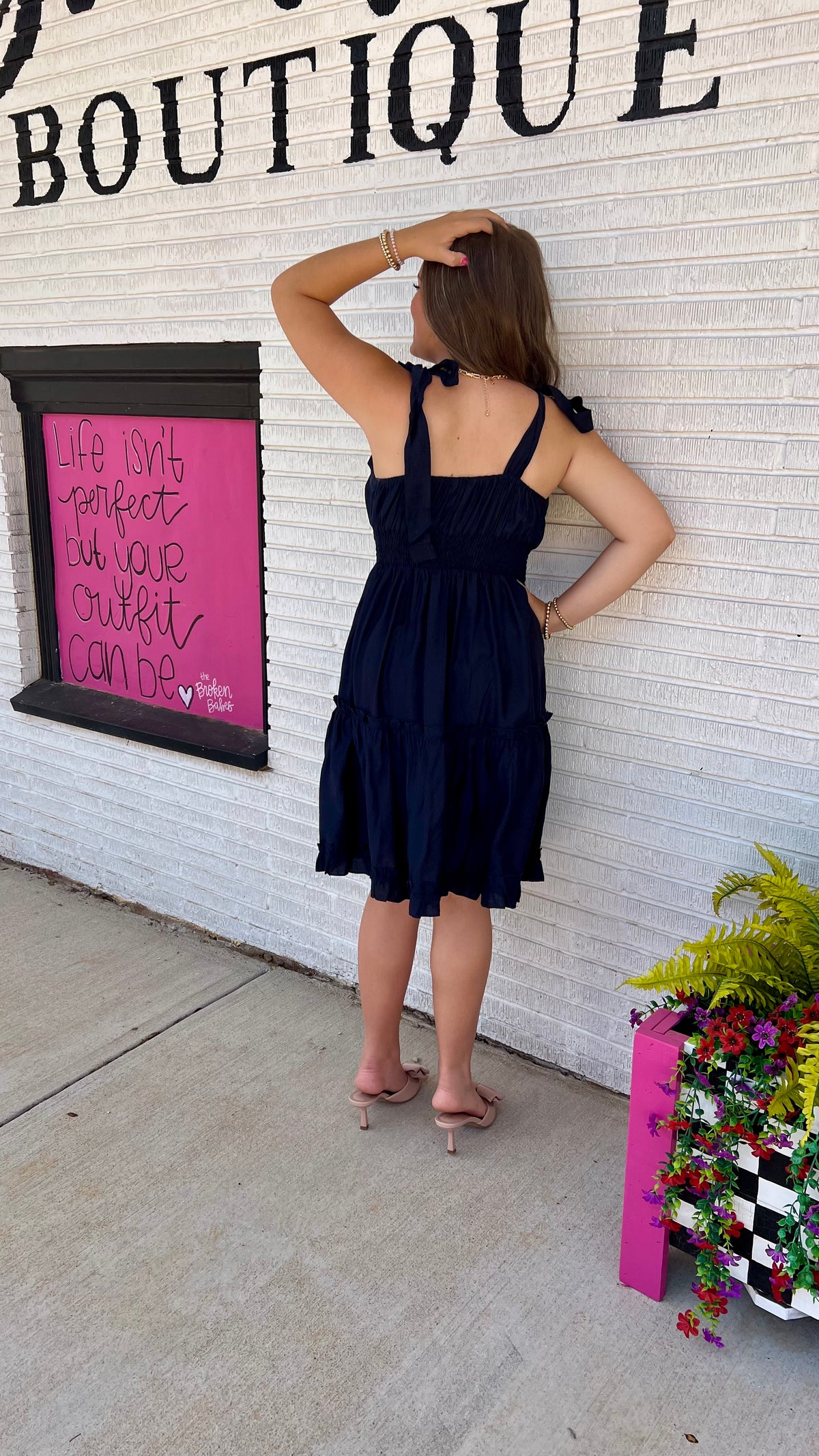 Midnight Suzan Mini Dress-Mini Dress-Broken Boutique-Palestine-TX