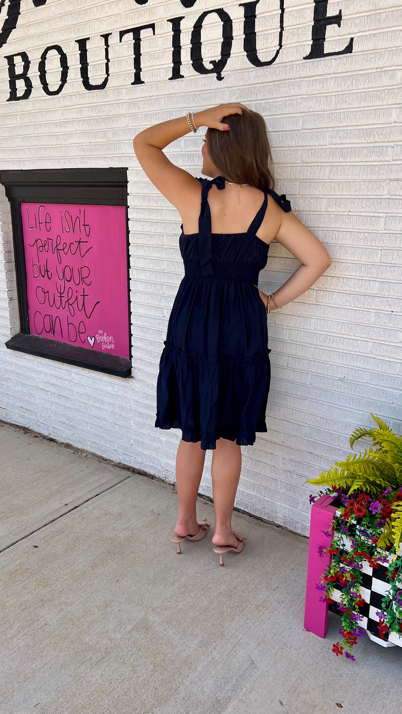 Midnight Suzan Mini Dress-Mini Dress-Broken Boutique-Palestine-TX