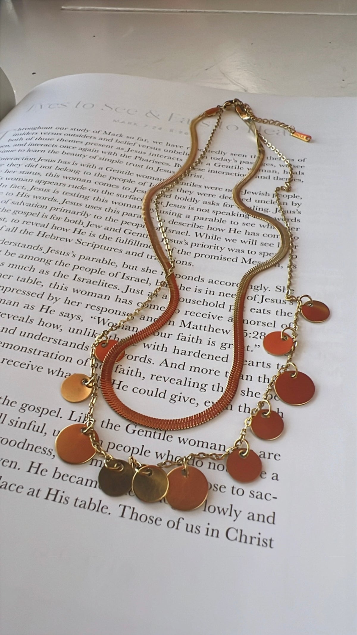 Shimmer Disc Layered necklace-Accessories-Broken Boutique