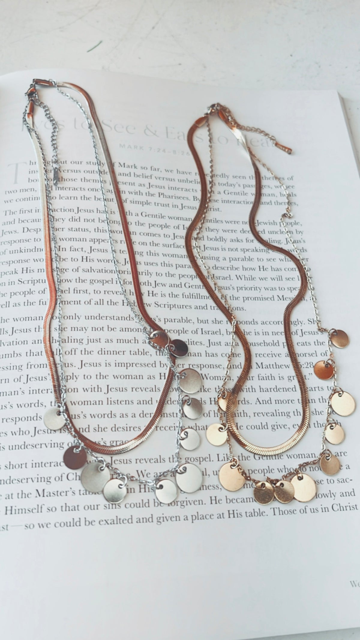 Shimmer Disc Layered necklace-Accessories-Broken Boutique