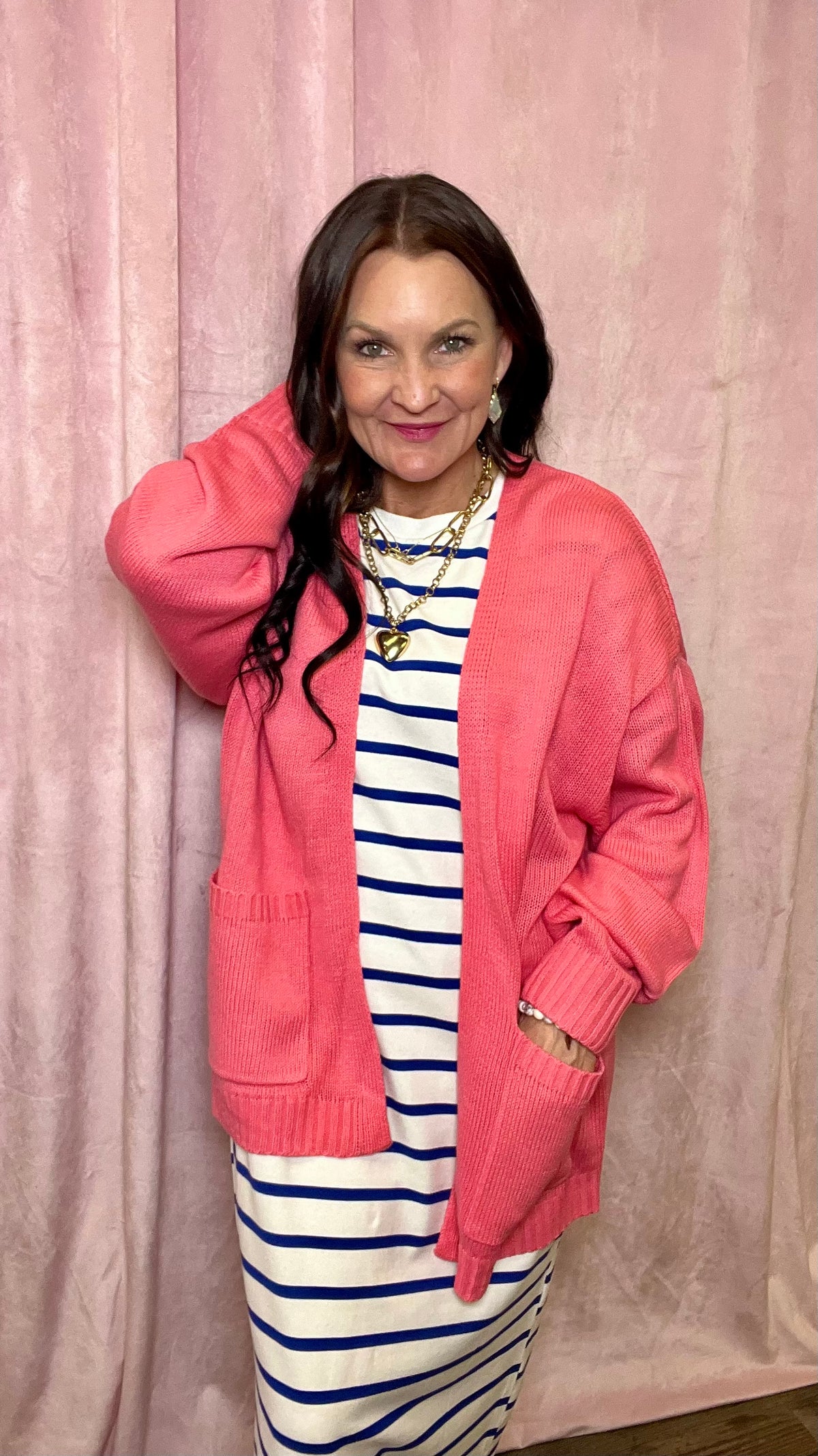 Coffee Date Cardi in Taffy Pink