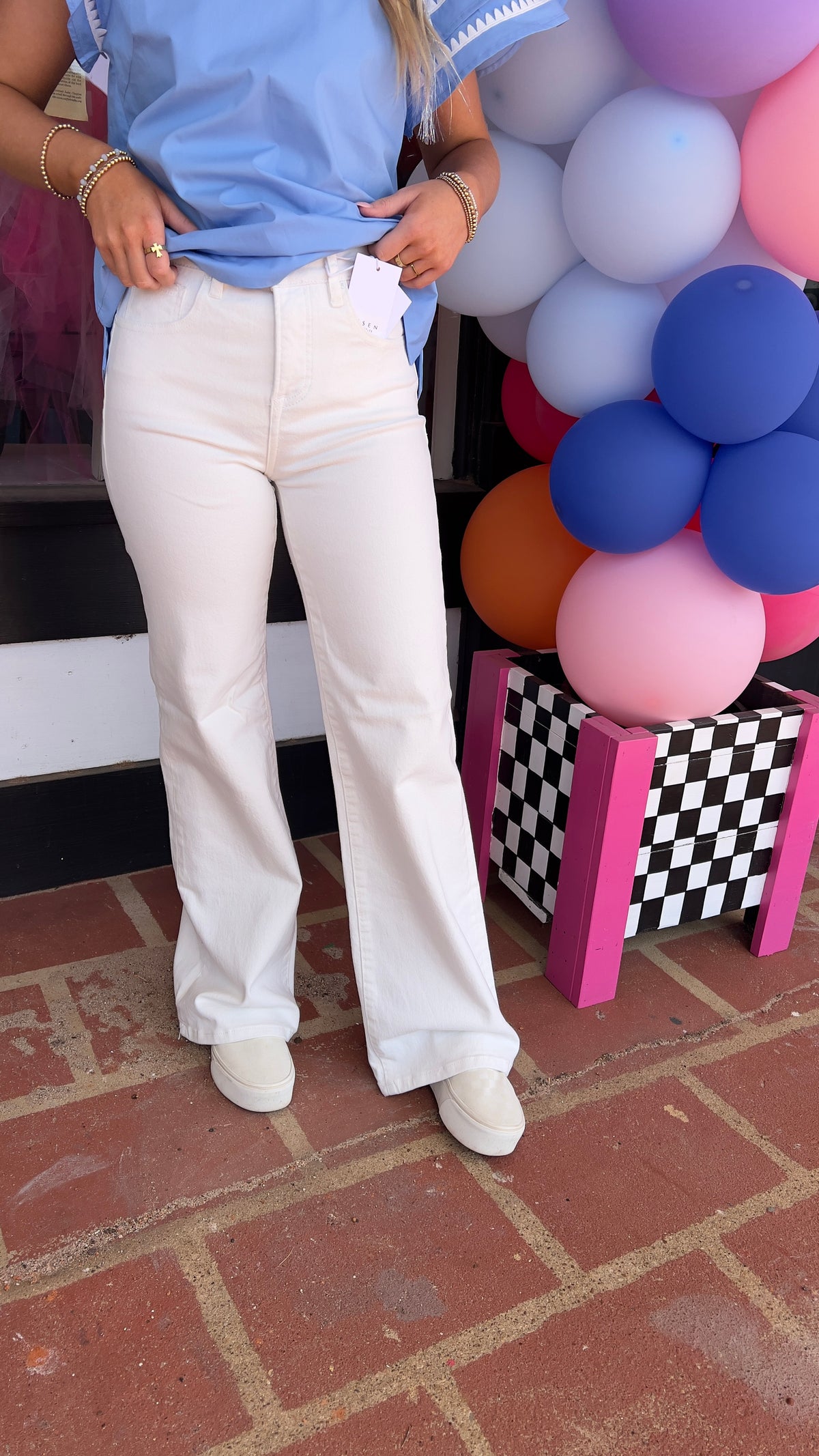 3-5399 White Risen Jeans-Jeans-Broken Boutique-Palestine-TX