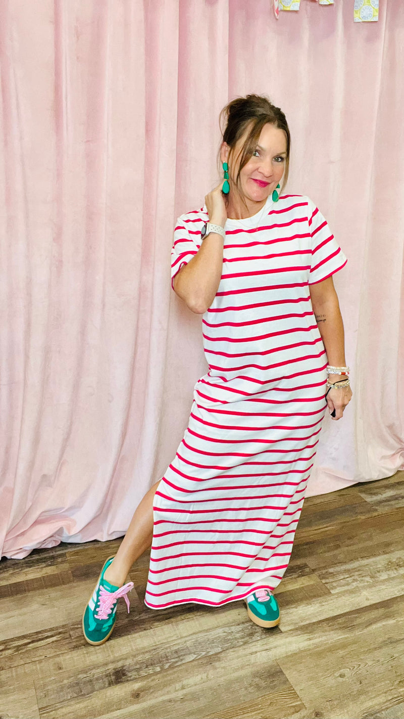 Stripe Me Happy Dress-Maxi Dress-Broken Boutique-Palestine-TX