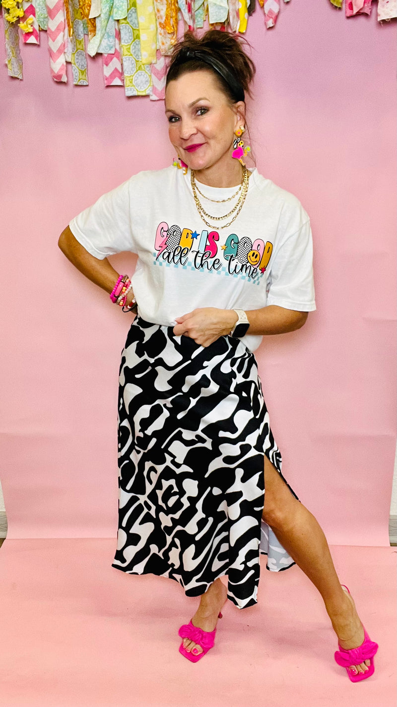 Kysa Midi Skirt with Geometric print-Skirts-Broken Boutique-Palestine-TX