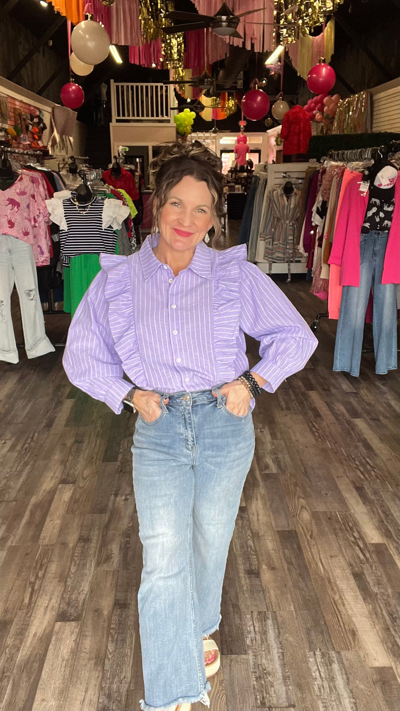 Lavender Ashley Top-Blouses-Broken Boutique-Palestine-TX