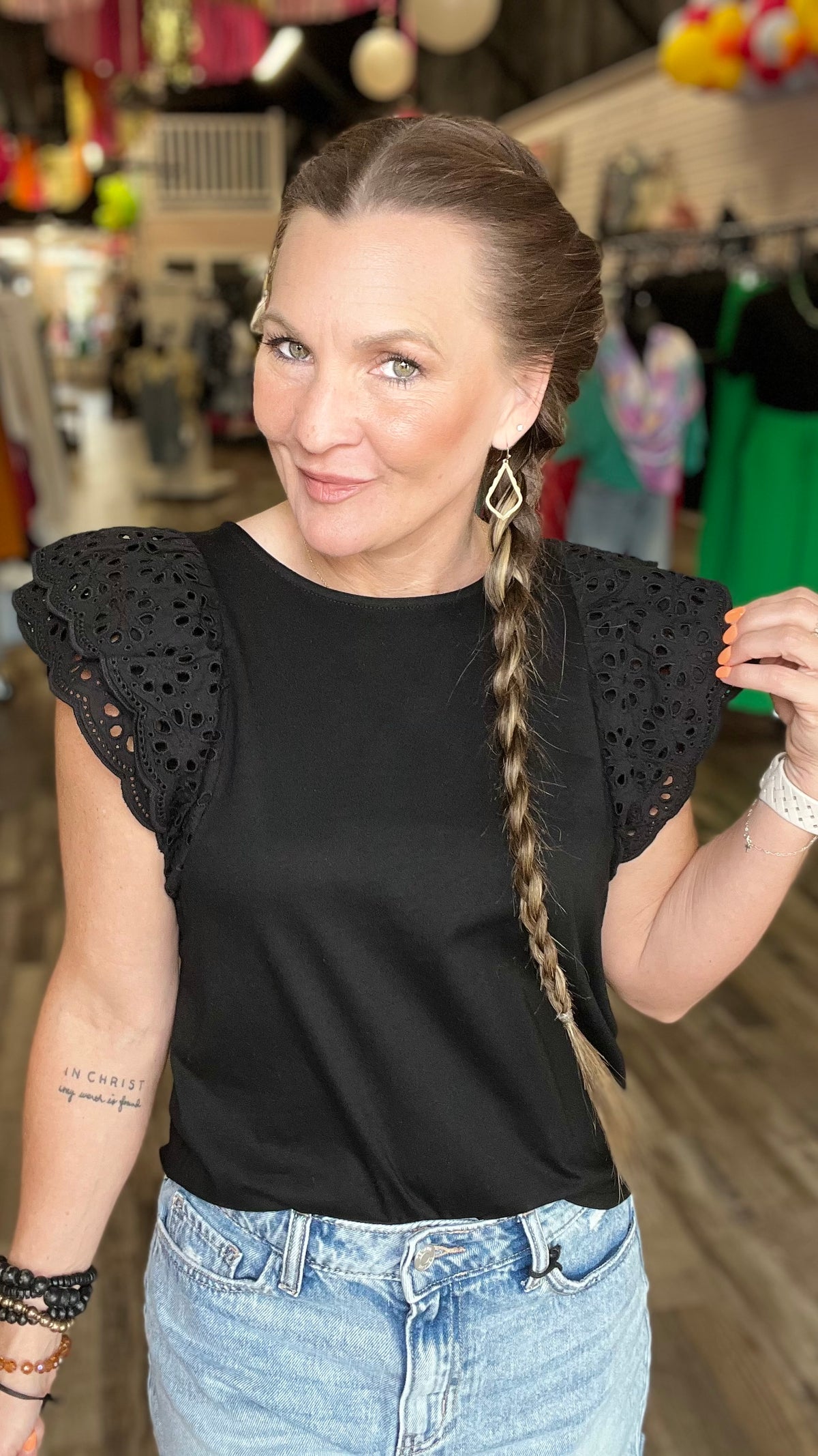 Black Lizzi Top-Blouses-Broken Boutique-Palestine-TX