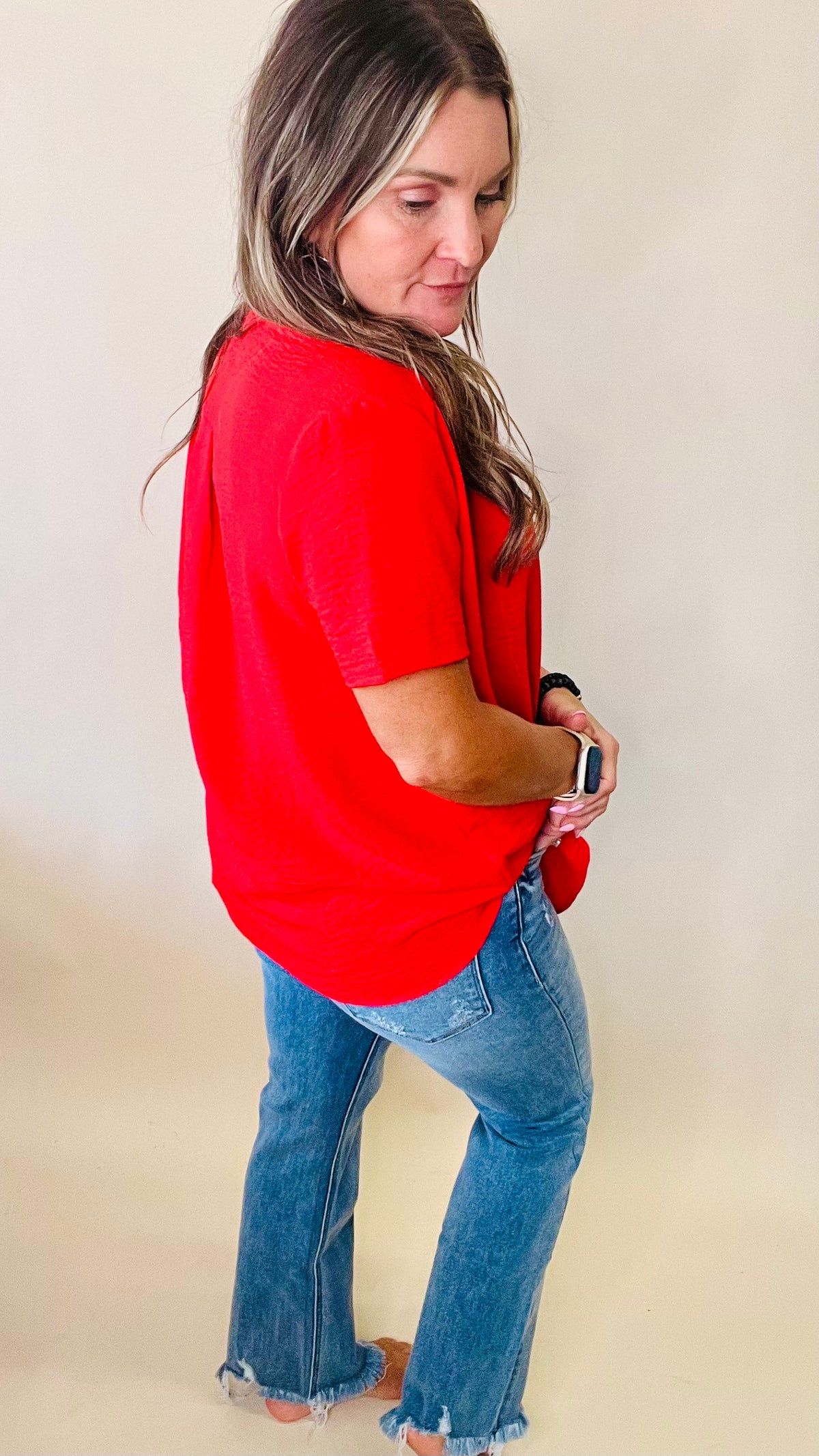 Red Langston Top-Blouses-Broken Boutique-Palestine-TX