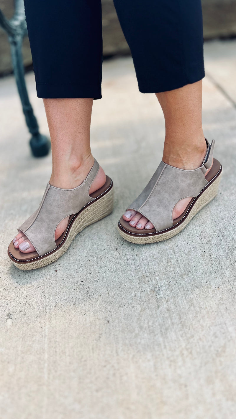 K Bye Taupe Wedges