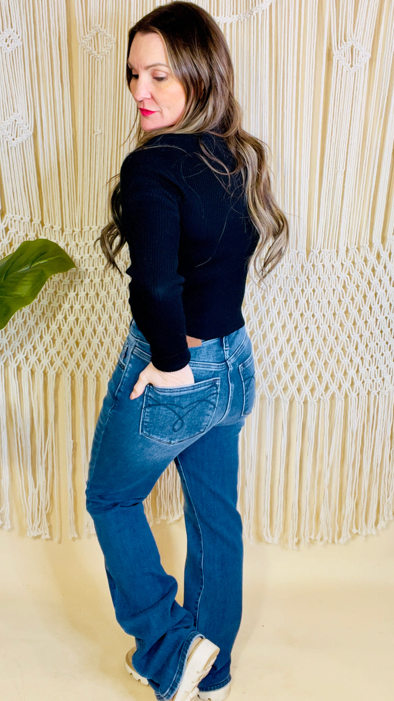 1-82621 Mid Rise Judy Blue Jeans-Jeans-Broken Boutique-Palestine-TX