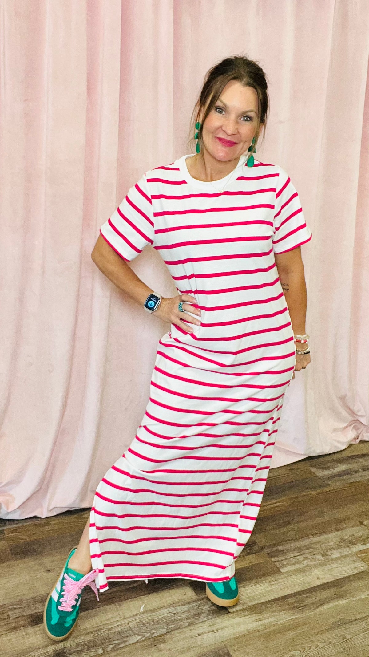 Stripe Me Happy Dress-Maxi Dress-Broken Boutique-Palestine-TX