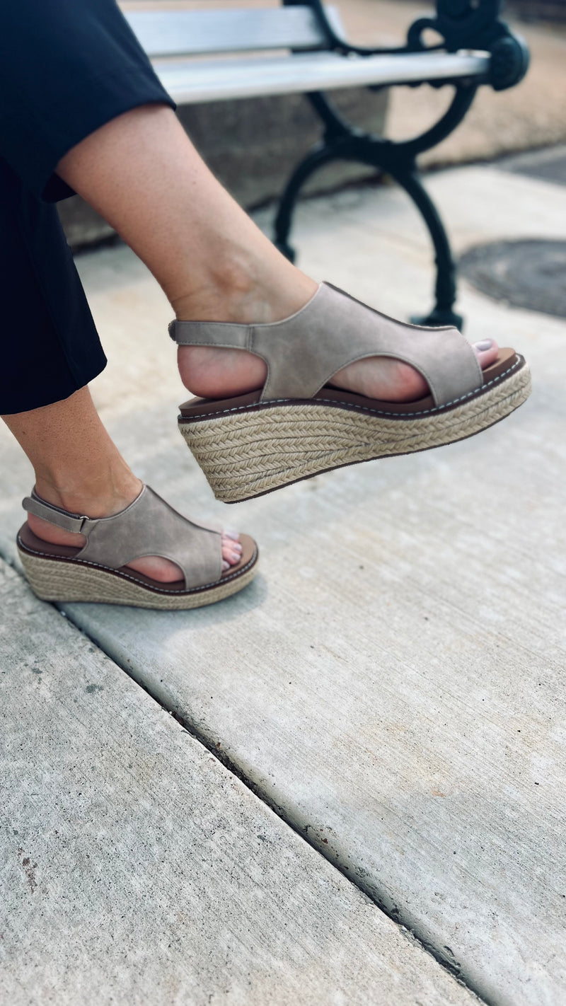 K Bye Taupe Wedges