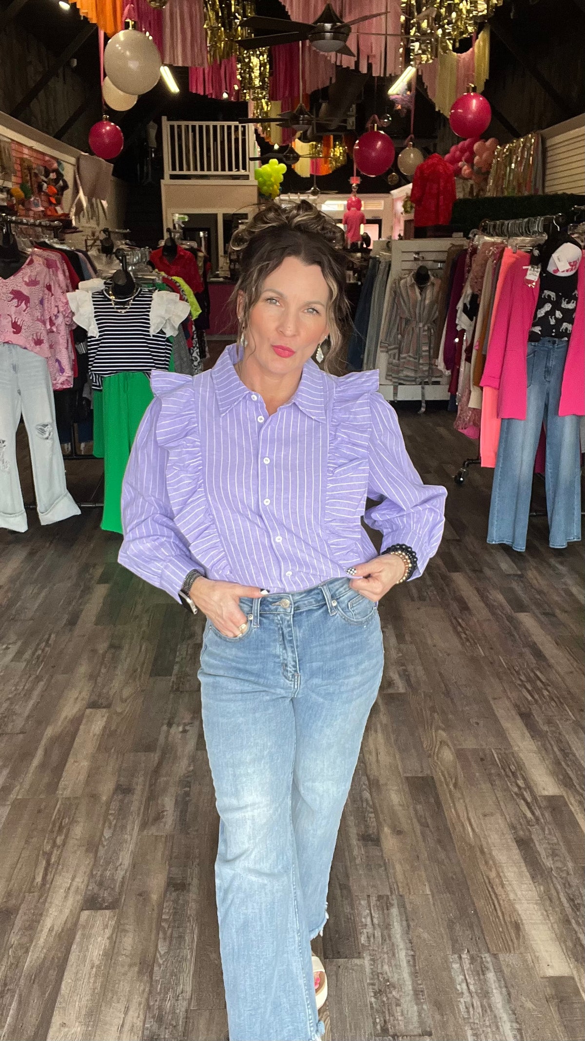 Lavender Ashley Top-Blouses-Broken Boutique-Palestine-TX