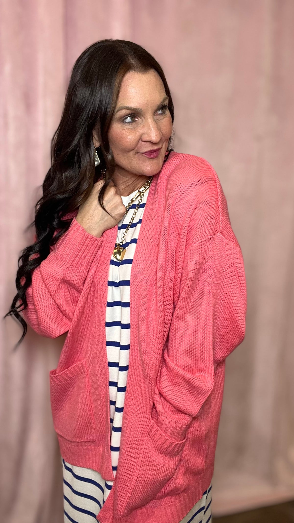 Coffee Date Cardi in Taffy Pink