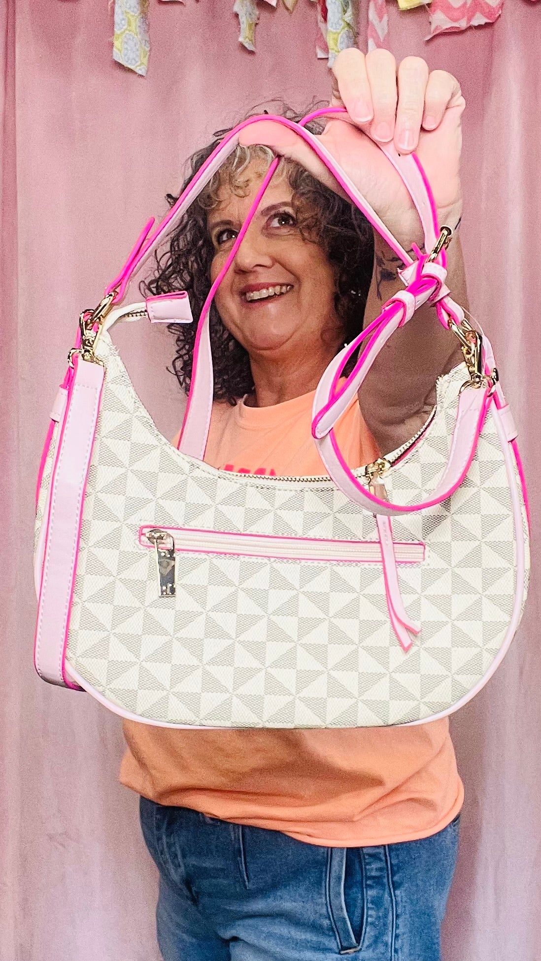 Pink Horizon Hobo Bag