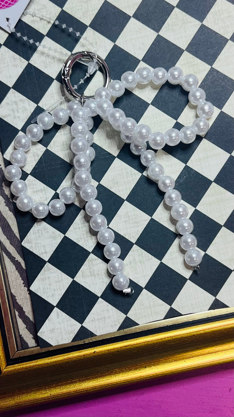 Beaded Bow Bag Charm