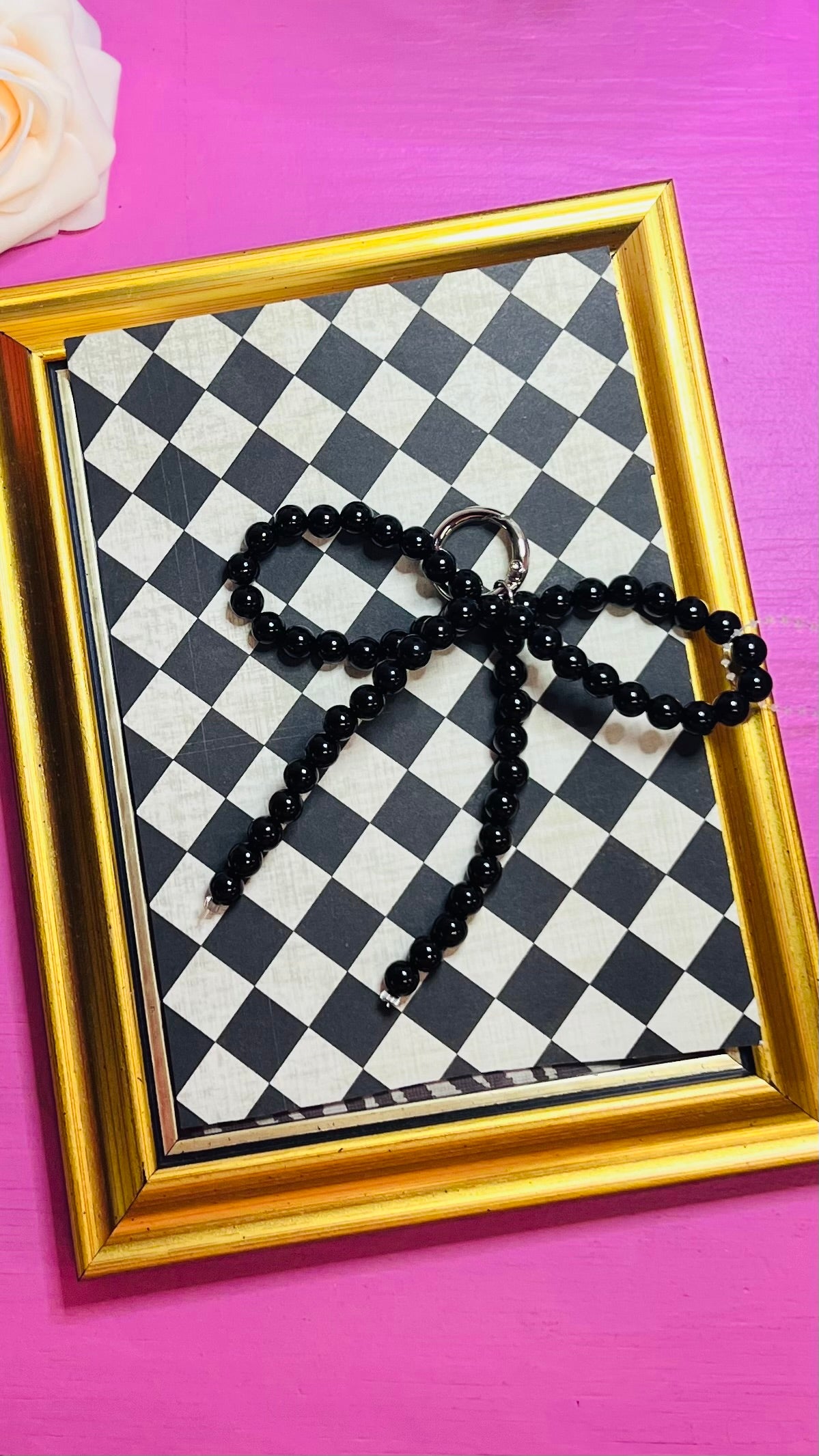 Beaded Bow Bag Charm