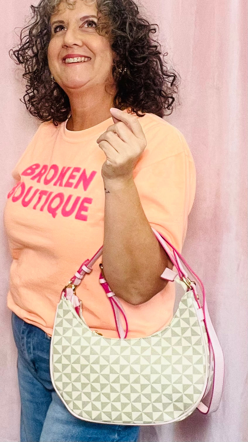 Pink Horizon Hobo Bag