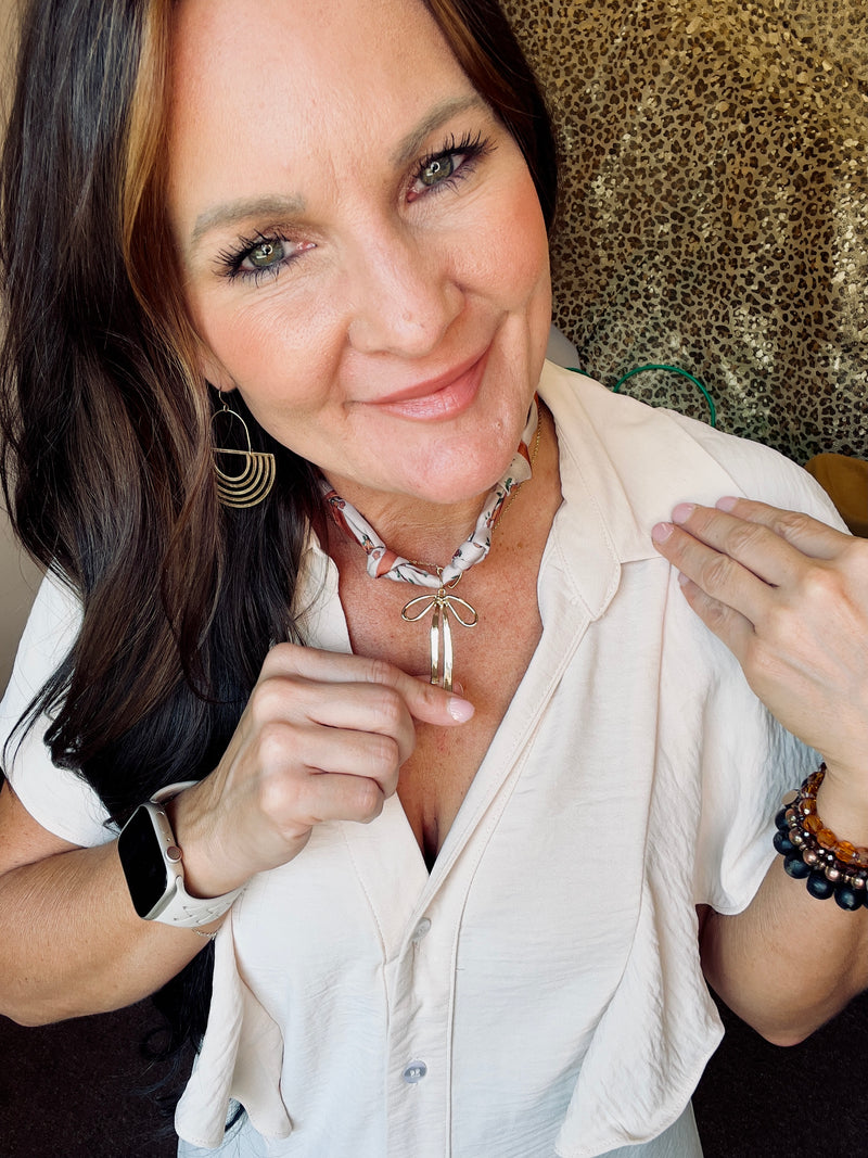Golden Bow Twilly Necklace