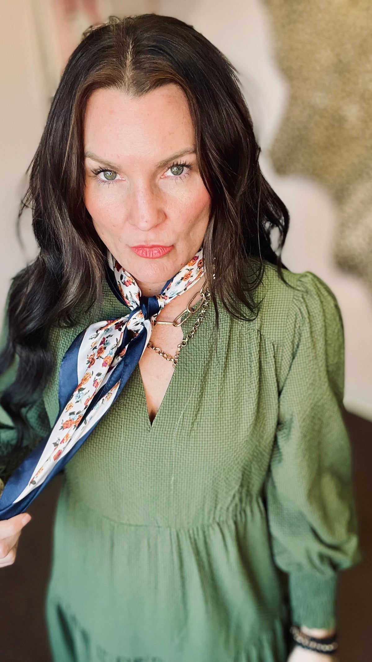 Olive Grove Midi Dress