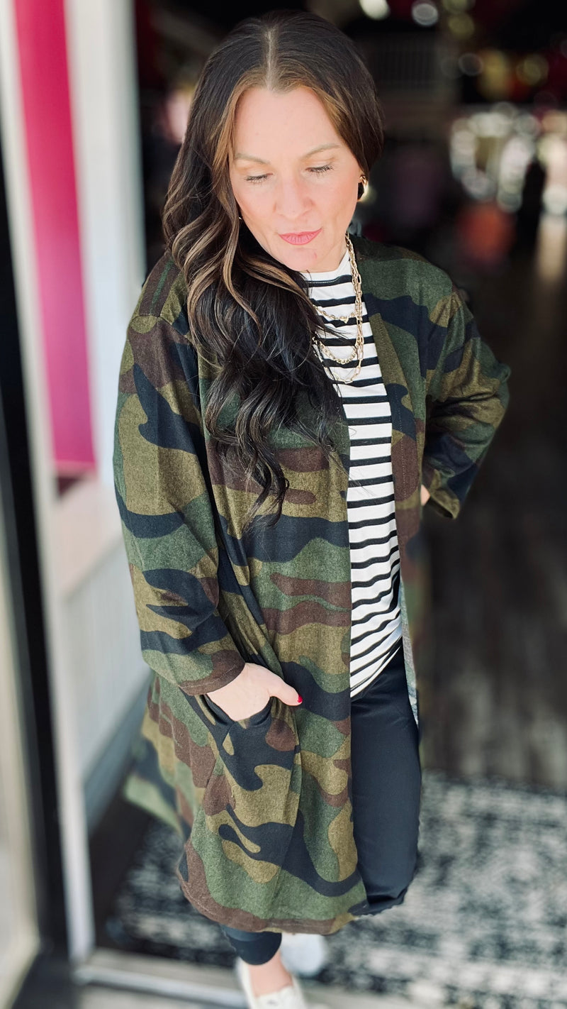 Camo Cozy Cardigan