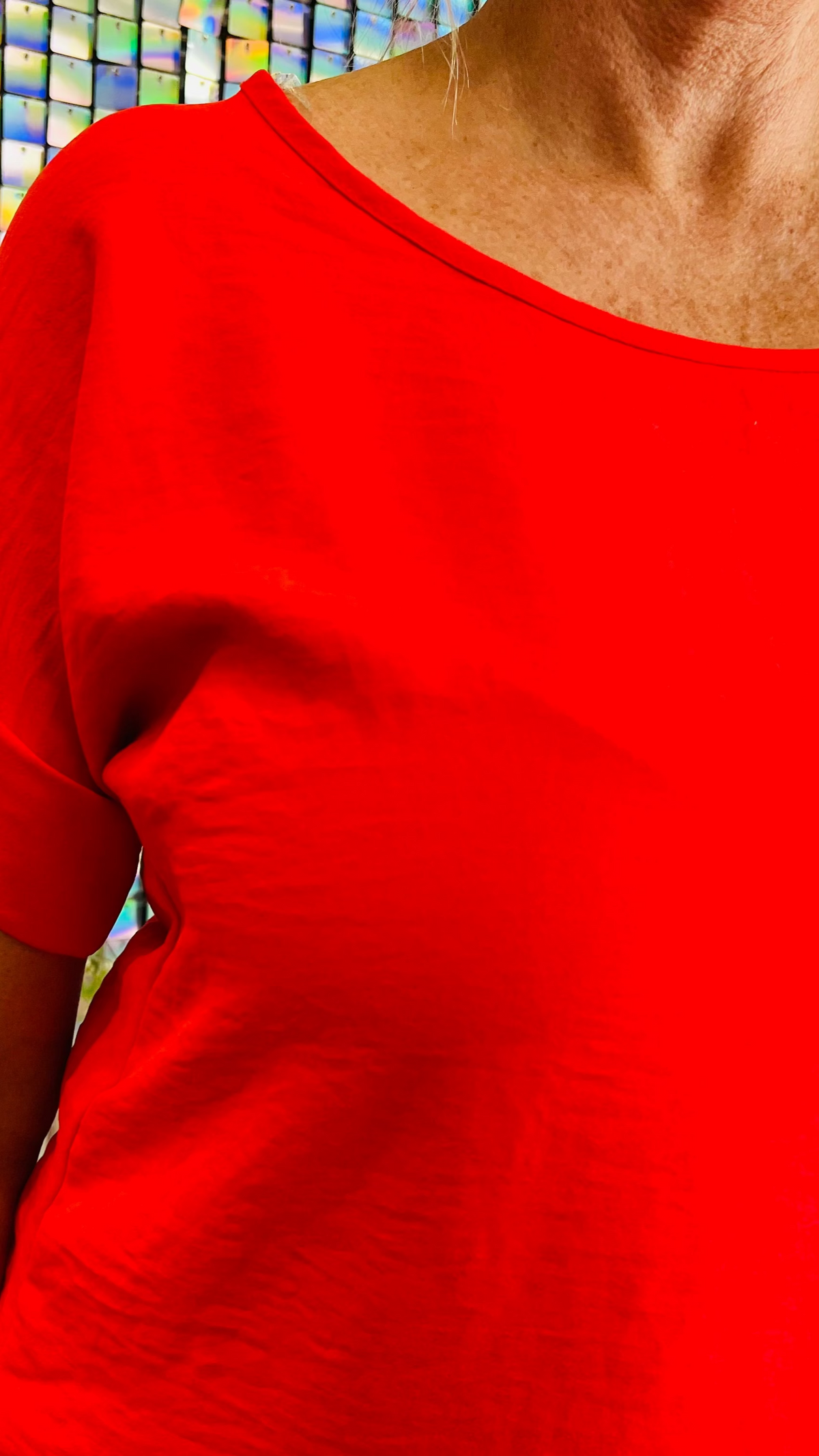 Red Celine Top-Blouses-Broken Boutique-Palestine-TX
