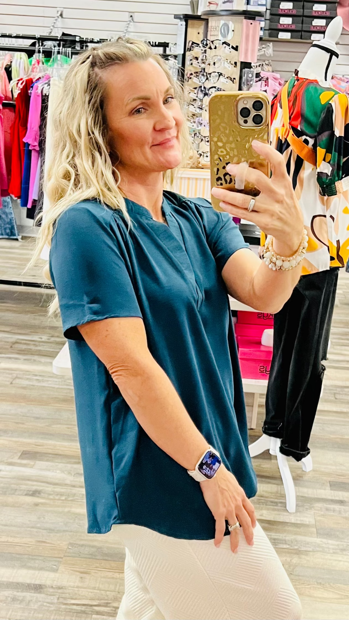Teal Langston Top-Blouses-Broken Boutique-Palestine-TX