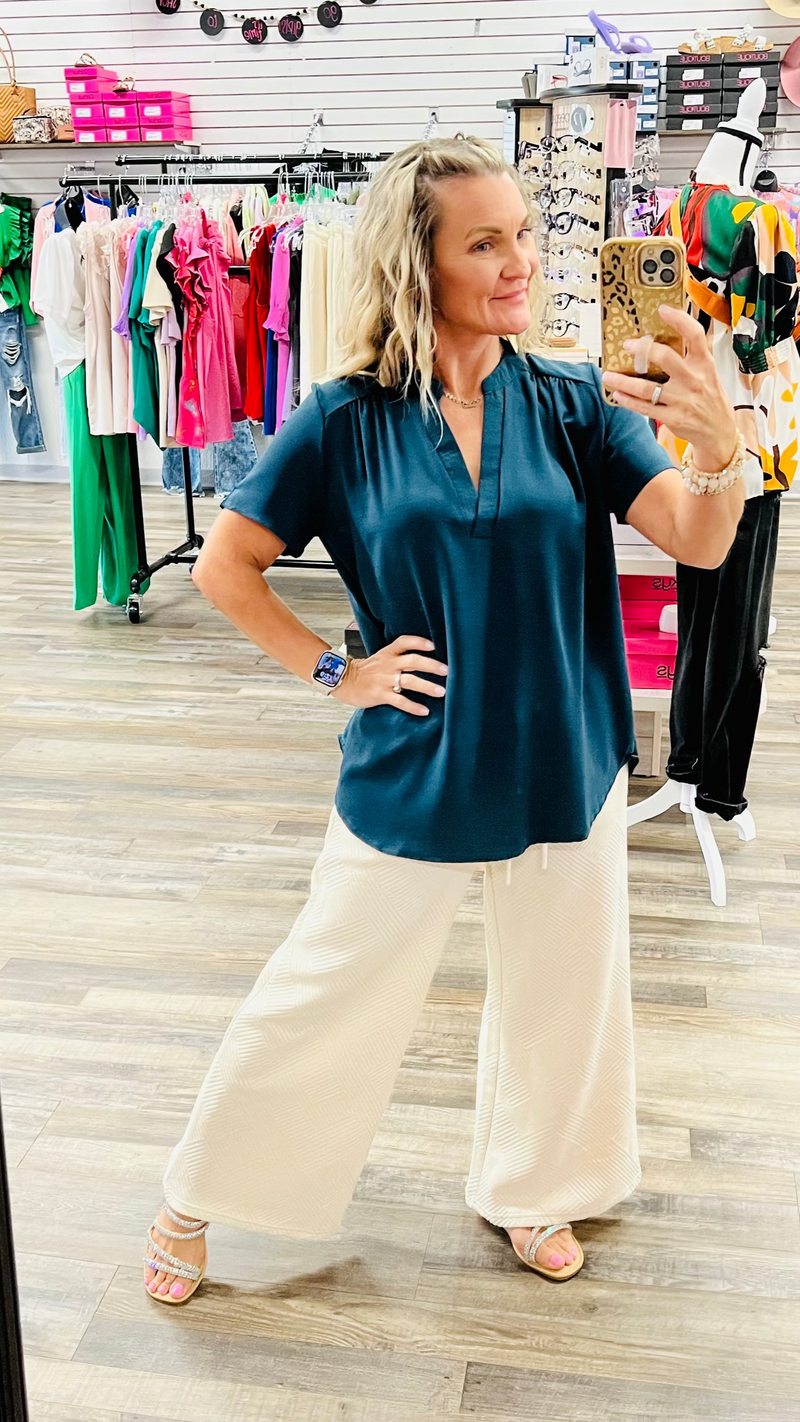 Teal Langston Top-Blouses-Broken Boutique-Palestine-TX