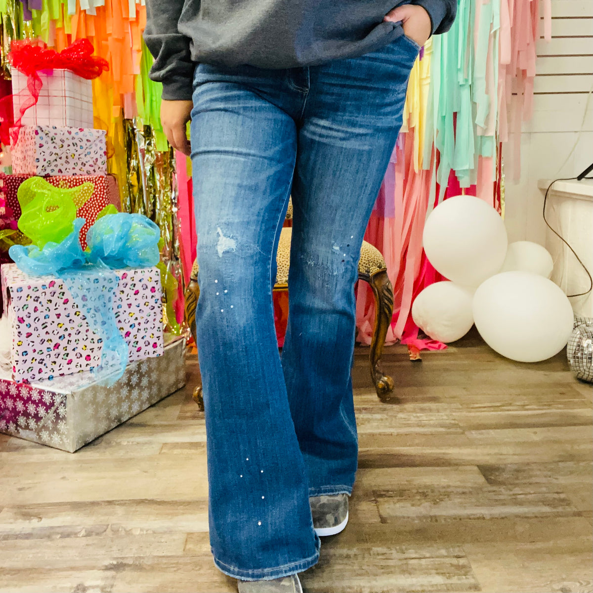 5296 Risen Flare Zig Zag Jeans-Broken Boutique-Palestine-TX